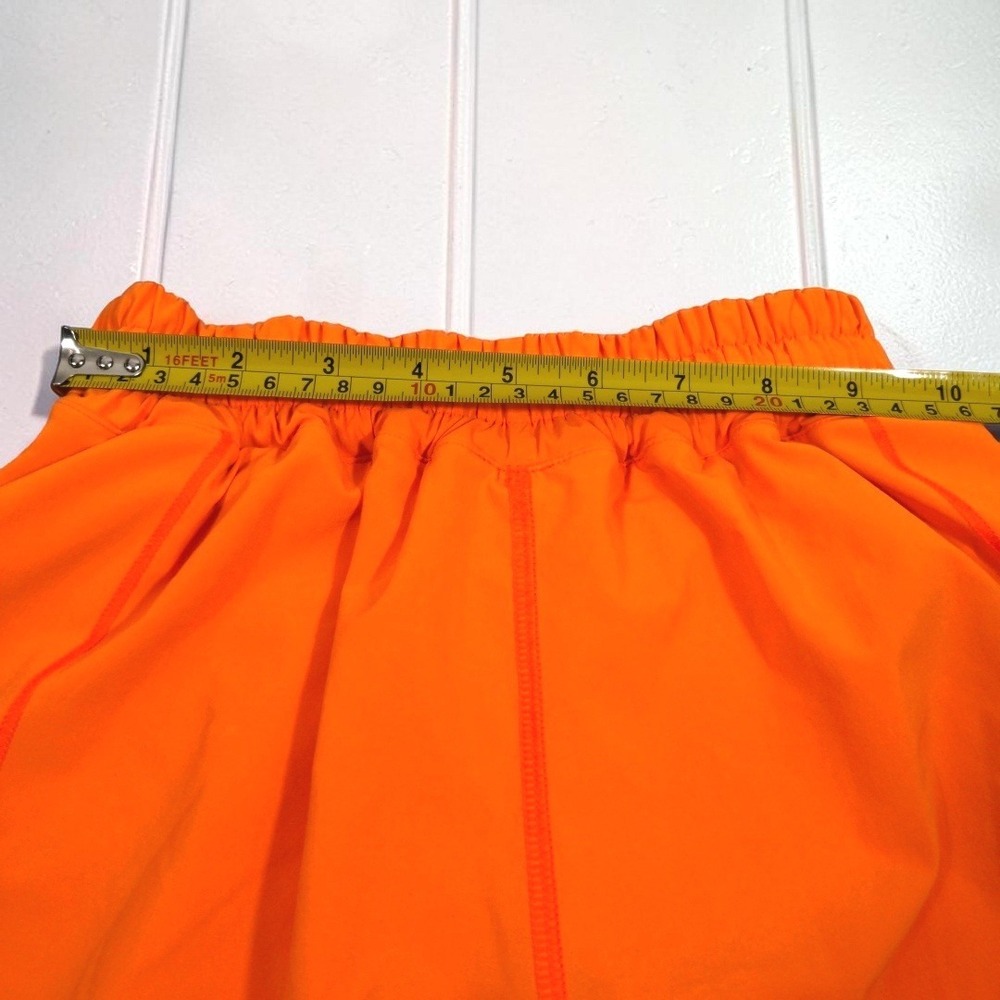 Lululemon Hotty Hot High-Rise Lined Shorts 4" Neon Orange Running Gym Womens 4 - Picture 6 of 9